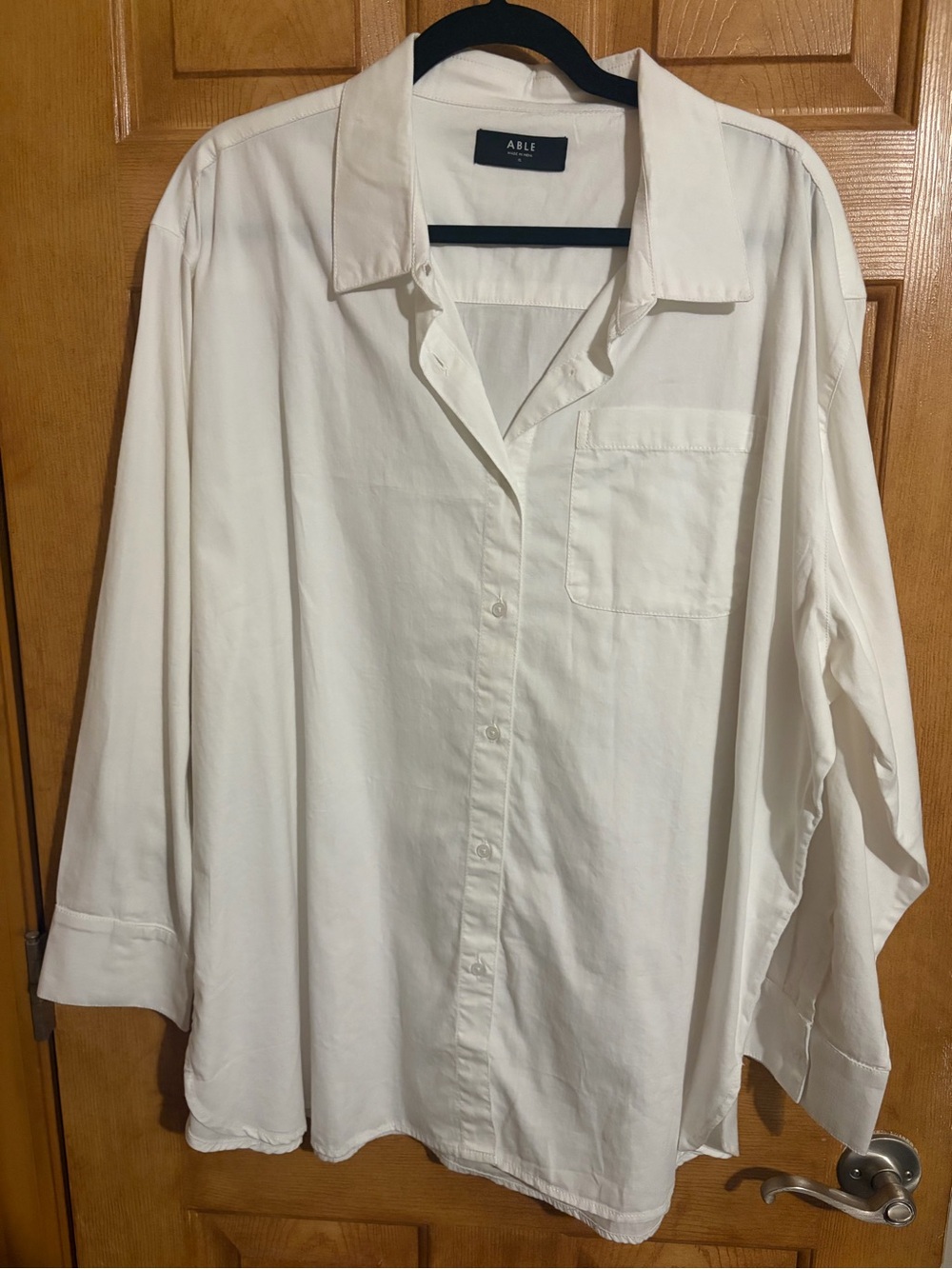 ABLE Women’s White Button-Up Shirt